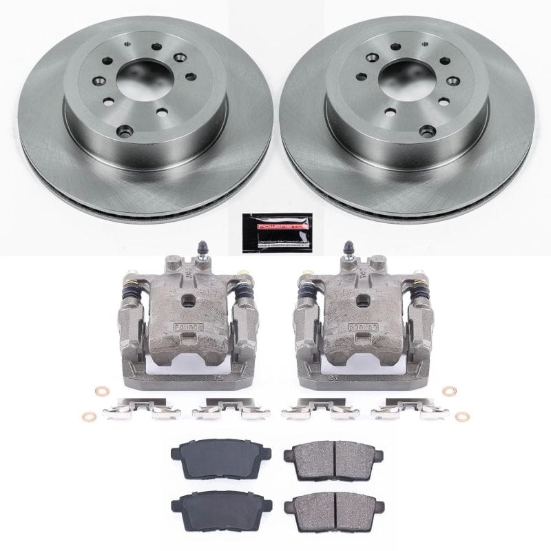 PowerStop — OE Stock Replacement Low-Dust Ceramic Brake Pad, Rotor and Caliper Kit