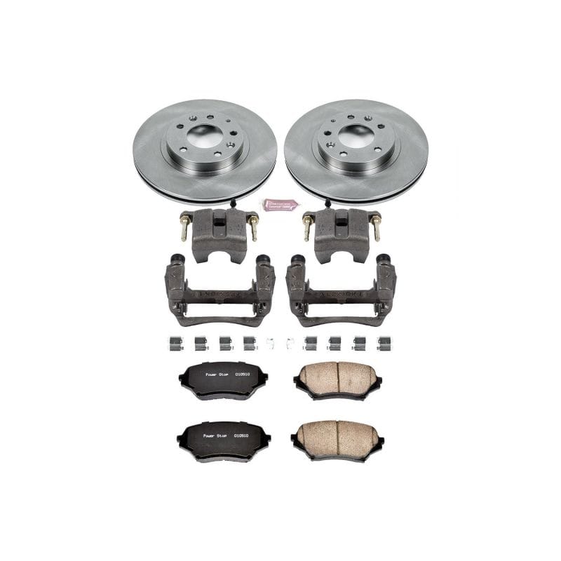 PowerStop — OE Stock Replacement Low-Dust Ceramic Brake Pad, Rotor and Caliper Kit
