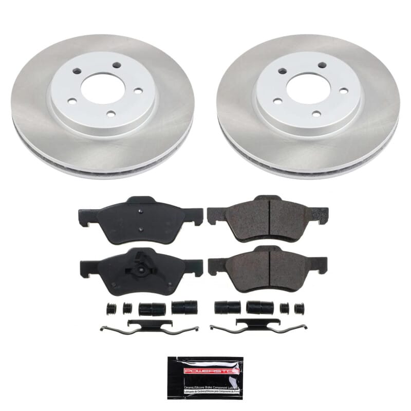 PowerStop — Semi-Coated Rotor and Low-Dust Ceramic Brake Pad Kit