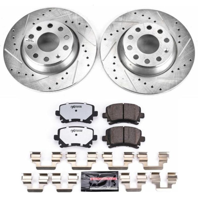 PowerStop — Z26 Street Performance Ceramic Brake Pad and Drilled & Slotted Rotor Kit