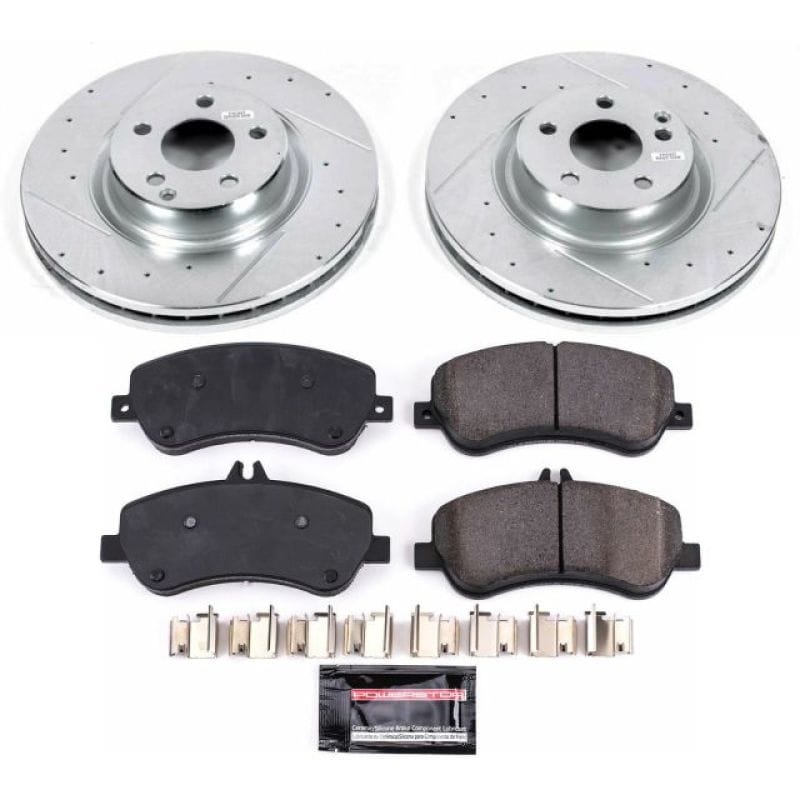 PowerStop — Z23 Daily Driver Carbon-Fiber Ceramic Brake Pad and Drilled & Slotted Rotor Kit