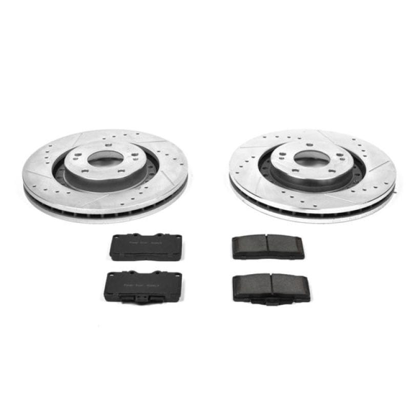 PowerStop — Z23 Daily Driver Carbon-Fiber Ceramic Brake Pad and Drilled & Slotted Rotor Kit