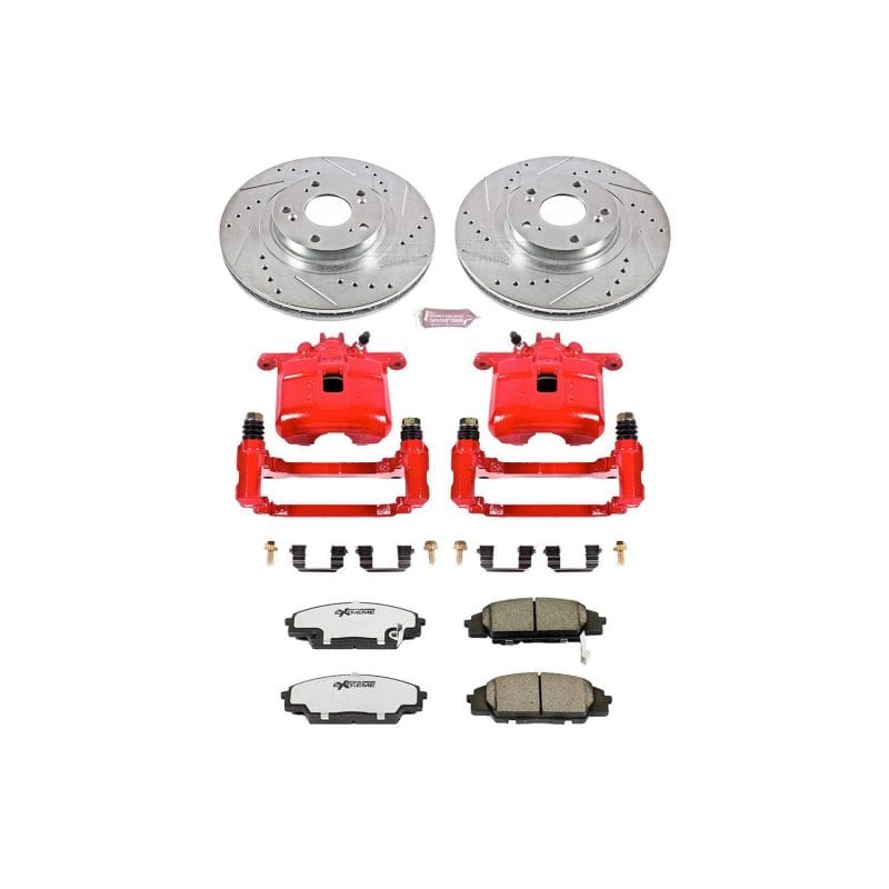 PowerStop — Z26 Street Performance Ceramic Brake Pad, Drilled Slotted Rotor, and Caliper Kit