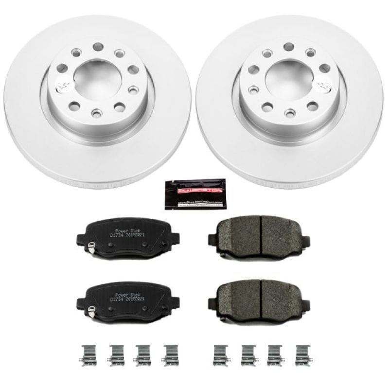 PowerStop — Genuine Geomet Coated Rotor and Low-Dust Ceramic Brake Pad Kit
