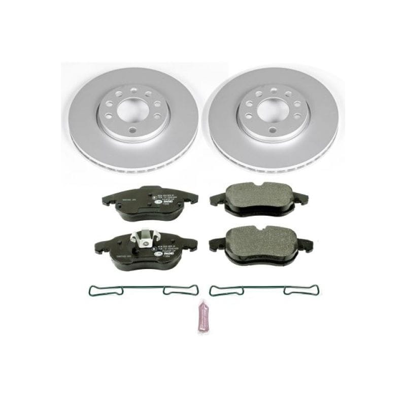 PowerStop — Genuine Geomet Coated Rotors, ECE-R90 Brake Pads + Hardware Kit