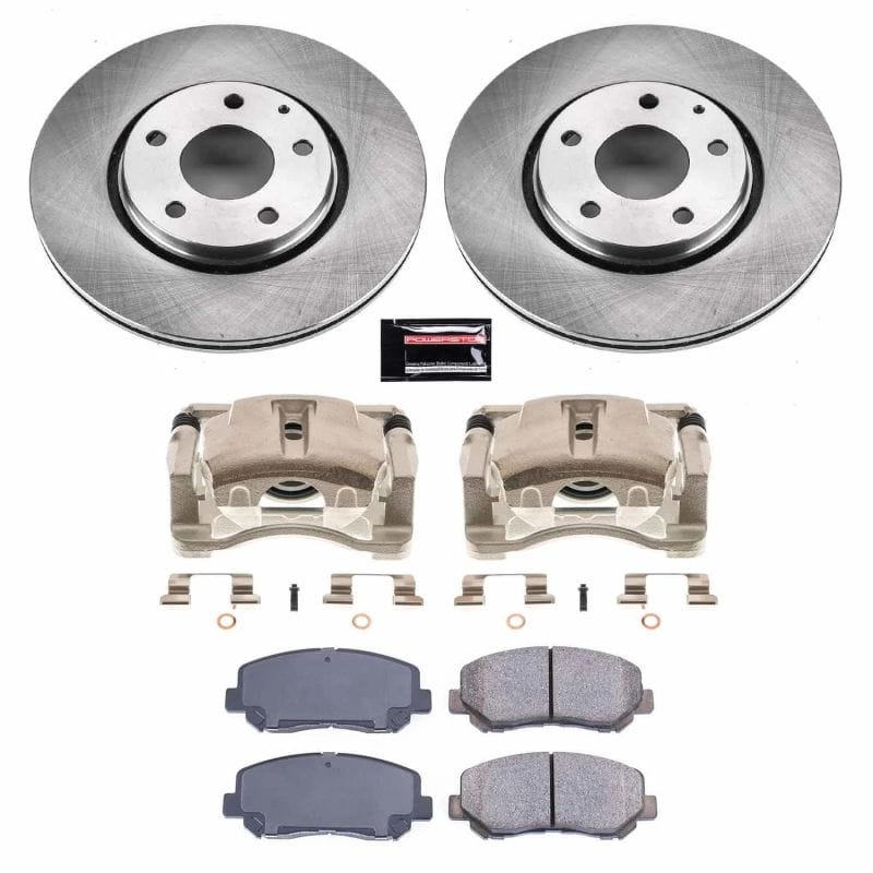 PowerStop — OE Stock Replacement Low-Dust Ceramic Brake Pad, Rotor and Caliper Kit