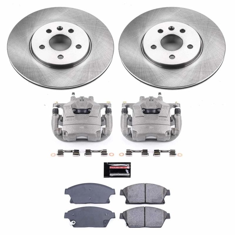 PowerStop — OE Stock Replacement Low-Dust Ceramic Brake Pad, Rotor and Caliper Kit