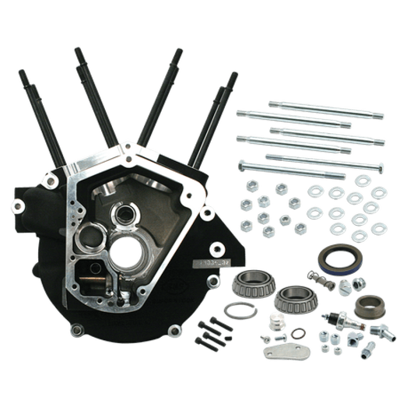 S&S Cycle — S&S Cycle 92-99 BT w/ Stock Bore Super Stock Alternator Syle Crankcase - Wrinkle Black