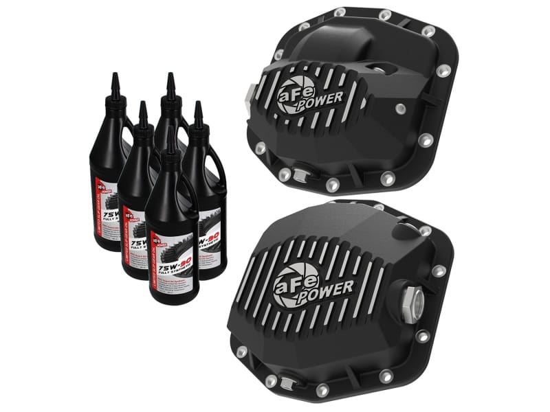 aFe — Pro Series Differential Cover Black w/ Machined Fins & Gear Oil