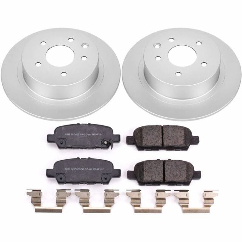 PowerStop — Genuine Geomet Coated Rotor and Low-Dust Ceramic Brake Pad Kit