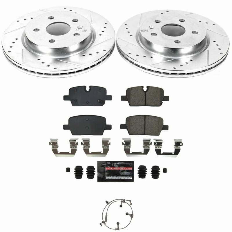 PowerStop — Z23 Daily Driver Carbon-Fiber Ceramic Brake Pad and Drilled & Slotted Rotor Kit