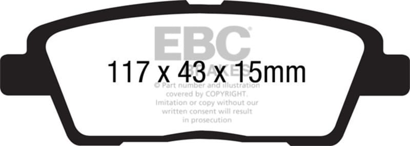 EBC — EBC 10-11 Hyundai Genesis 3.8 Ultimax2 Rear Brake Pads
Disc Brake Pad