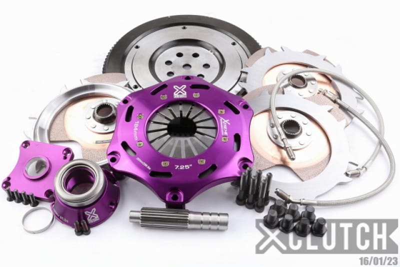 XCLUTCH — Clutch Kit Inc Chromoly Flywheel + HRB; 7  1/4" Triple Solid Ceramic Discs 