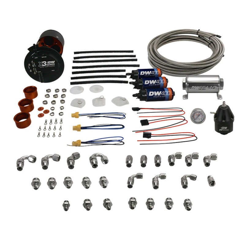 DeatschWerks — X3 Fuel Pump Module w/DW400 Fuel pumps & PTFE return kit for 2015-25 Ford F-150