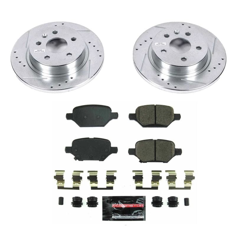 PowerStop — Z23 Daily Driver Carbon-Fiber Ceramic Brake Pad and Drilled & Slotted Rotor Kit