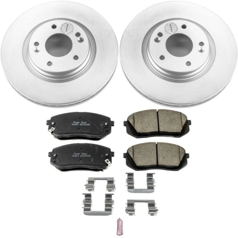 PowerStop — Genuine Geomet Coated Rotor and Low-Dust Ceramic Brake Pad Kit