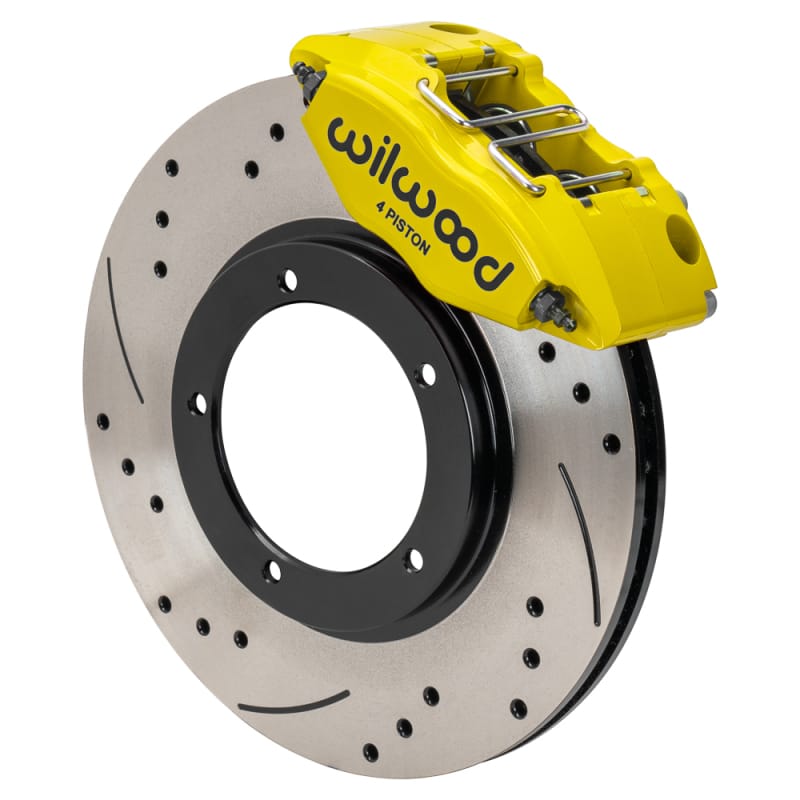 Wilwood — Wilwood 69-74 Porsche 911 Front Powerlite Brake Kit 3in MT Drilled & Slotted - Yellow
