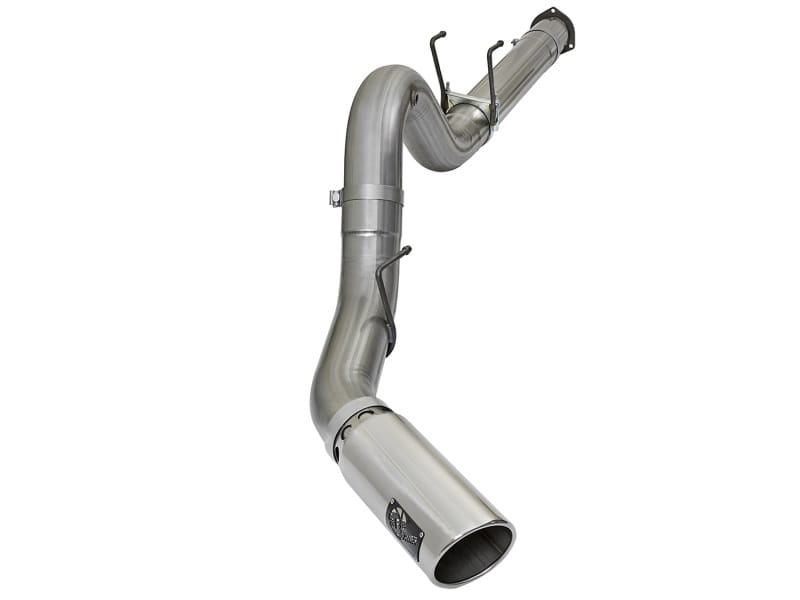 aFe — Large Bore-HD 5 IN 409 Stainless Steel DPF-Back Exhaust System w/Polished Tip
