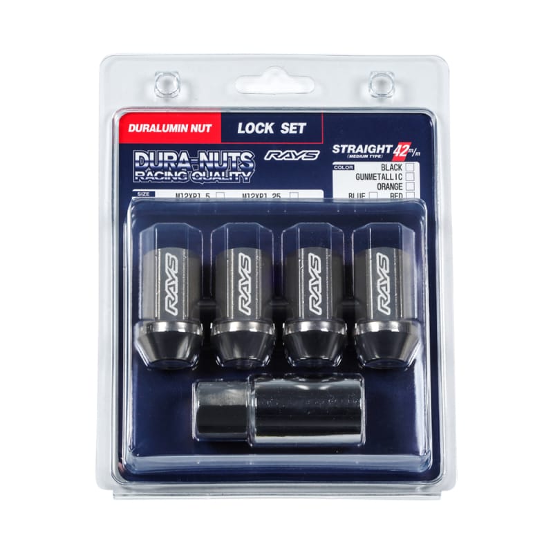 Rays — Rays Lugs Dura-Nut L42 Straight Type / 12x1.50 / 4 Piece - Black