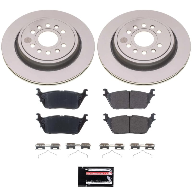 PowerStop — Genuine Geomet Coated Rotor and Low-Dust Ceramic Brake Pad Kit