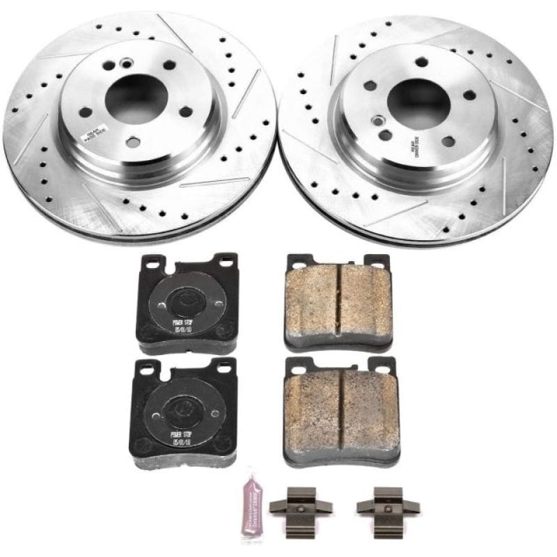 PowerStop — Z23 Daily Driver Carbon-Fiber Ceramic Brake Pad and Drilled & Slotted Rotor Kit
