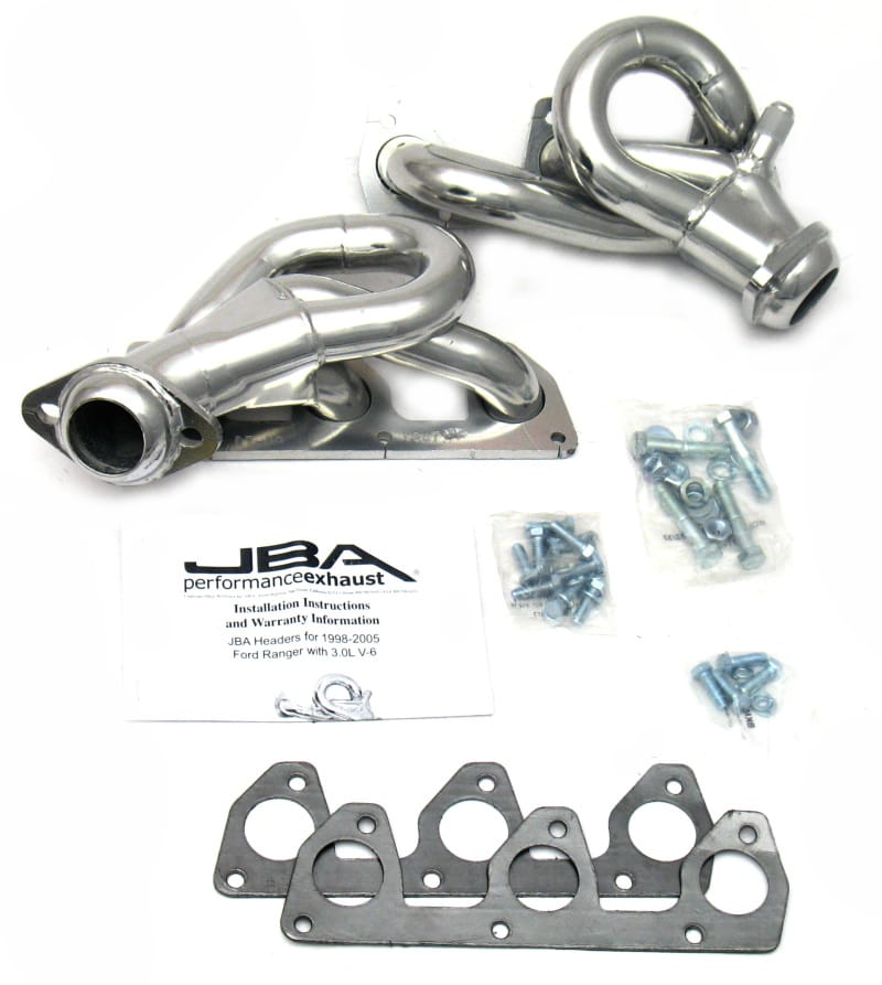 JBA — JBA 98-01 Ford Ranger 3.0L V6 w/EGR 1-1/2in Primary Silver Ctd Cat4Ward Header
Exhaust Header