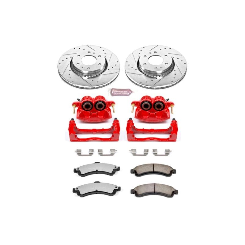 PowerStop — Z36 Truck and SUV Ceramic Brake Pad, Drilled & Slotted Rotor, and Caliper Kit