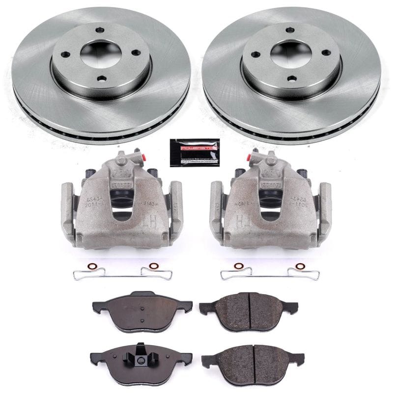 PowerStop — OE Stock Replacement Low-Dust Ceramic Brake Pad, Rotor and Caliper Kit