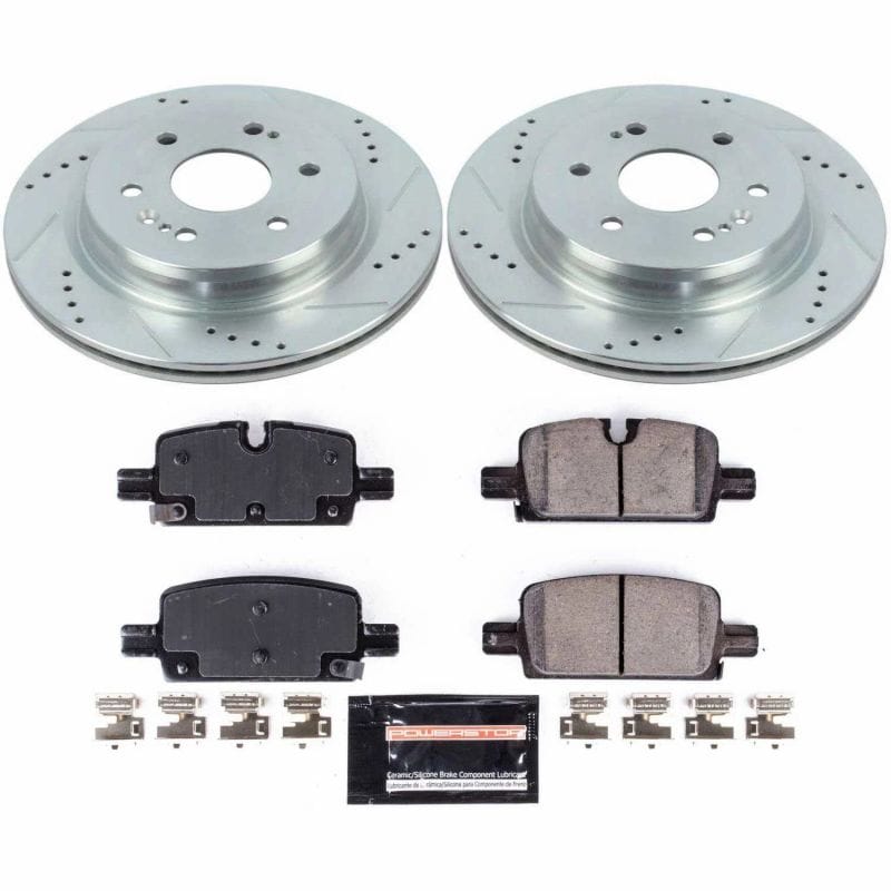 PowerStop — Z23 Daily Driver Carbon-Fiber Ceramic Brake Pad and Drilled & Slotted Rotor Kit