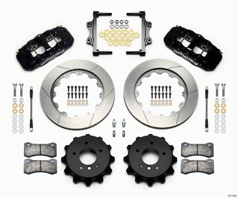 Wilwood — KIT,REAR,BMW E90,07-11,AERO4,14.00x1.10 GT,BLACK,W/LINES