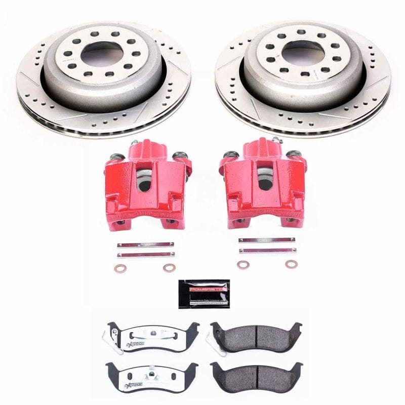 PowerStop — Z26 Street Performance Ceramic Brake Pad, Drilled Slotted Rotor, and Caliper Kit