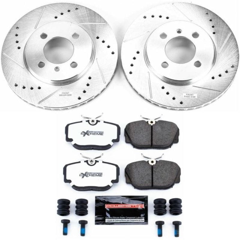 PowerStop — Z26 Street Performance Ceramic Brake Pad and Drilled & Slotted Rotor Kit