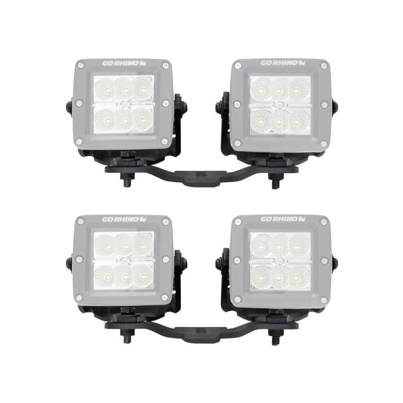 Go Rhino — Go Rhino 18-20 Jeep Wrangler JL/JLU/Gladiator JT Light Mount - Two 3in Cubes
Hood Hinge Mount