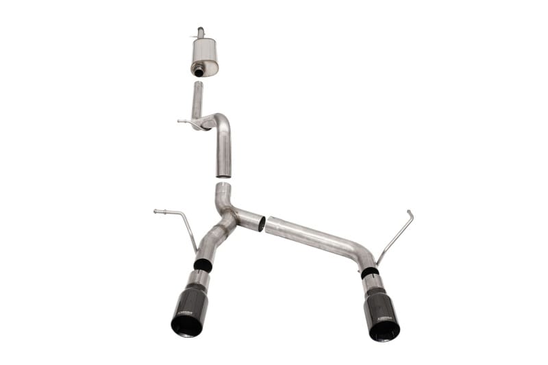 CORSA Performance — 2.75in. Cat-Back Dual Rear Exit with Single 4.0in. Black PVD Flat Cut Tips