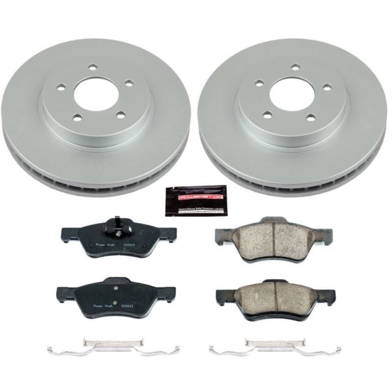 PowerStop — Genuine Geomet Coated Rotor and Low-Dust Ceramic Brake Pad Kit