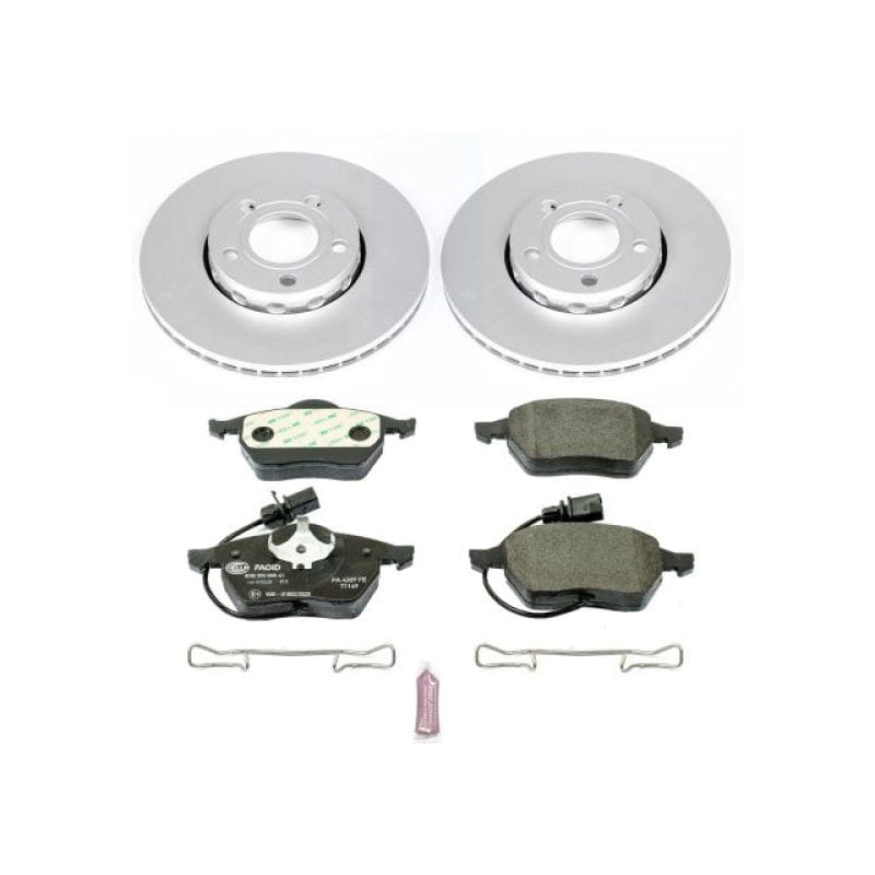 PowerStop — Genuine Geomet Coated Rotors, ECE-R90 Brake Pads + Hardware Kit