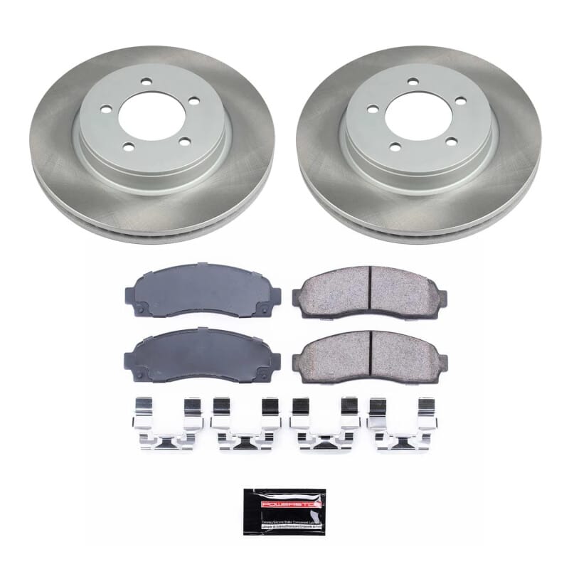 PowerStop — Semi-Coated Rotor and Low-Dust Ceramic Brake Pad Kit