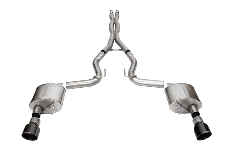 CORSA Performance — 3.0in. Dual Rear Exit Cat-Back Exhaust System with 4.5in. Black PVD Pro Series T