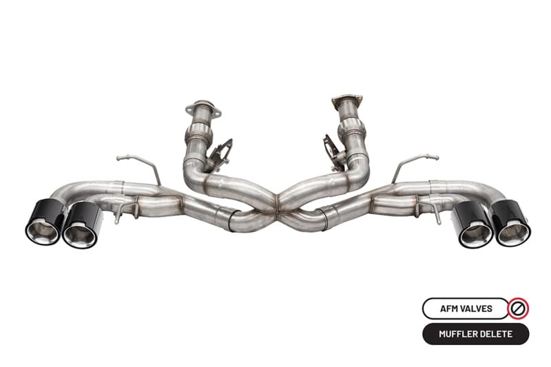 CORSA Performance — 3.0in. Track Series Cat-Back Muffler Delete Exhaust System with 4.5in. Carbon Fi