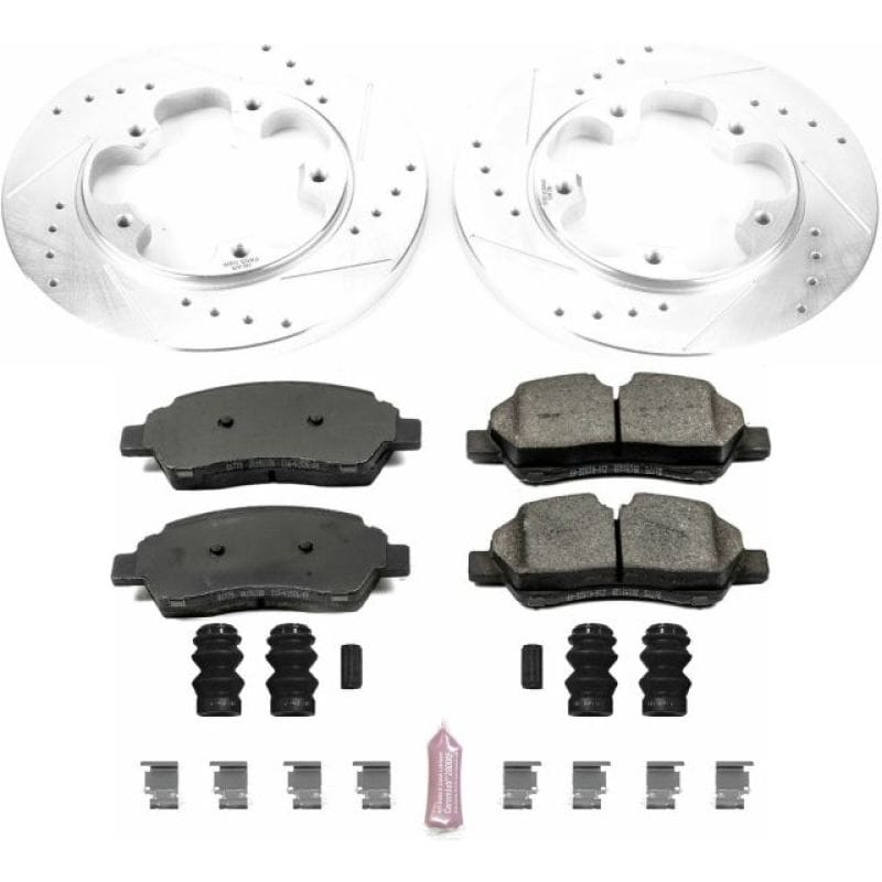 PowerStop — Z23 Daily Driver Carbon-Fiber Ceramic Brake Pad and Drilled & Slotted Rotor Kit