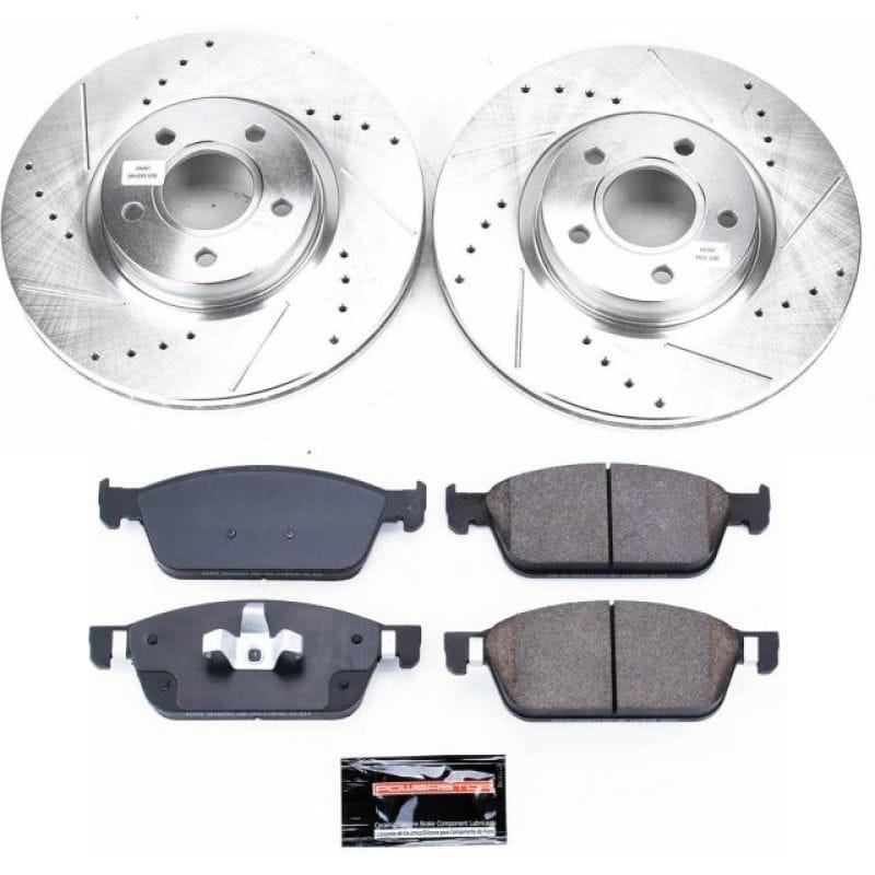 PowerStop — Z23 Daily Driver Carbon-Fiber Ceramic Brake Pad and Drilled & Slotted Rotor Kit