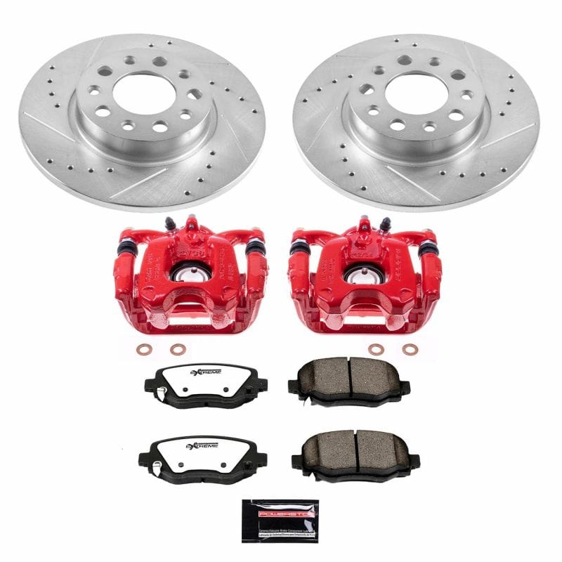 PowerStop — Z36 Truck and SUV Ceramic Brake Pad, Drilled & Slotted Rotor, and Caliper Kit