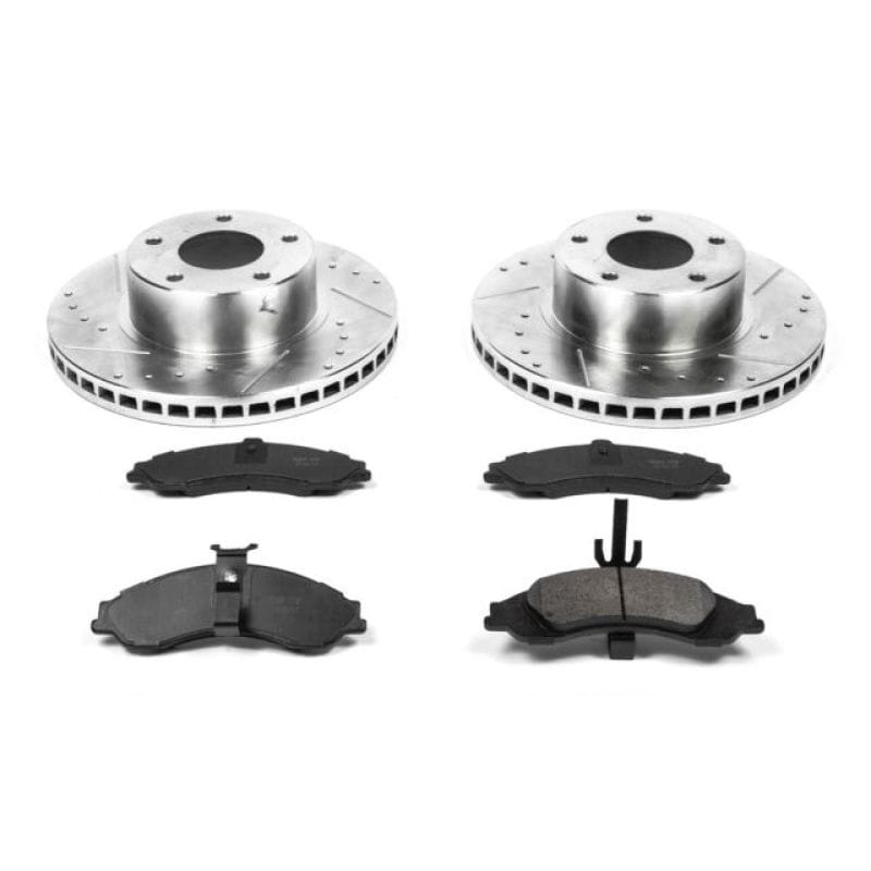 PowerStop — Z23 Daily Driver Carbon-Fiber Ceramic Brake Pad and Drilled & Slotted Rotor Kit