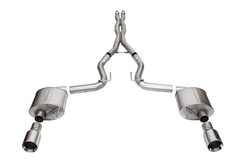 CORSA Performance — 3.0in. Dual Rear Exit Cat-Back Exhaust System with 4.5in. Polished Straight Cut