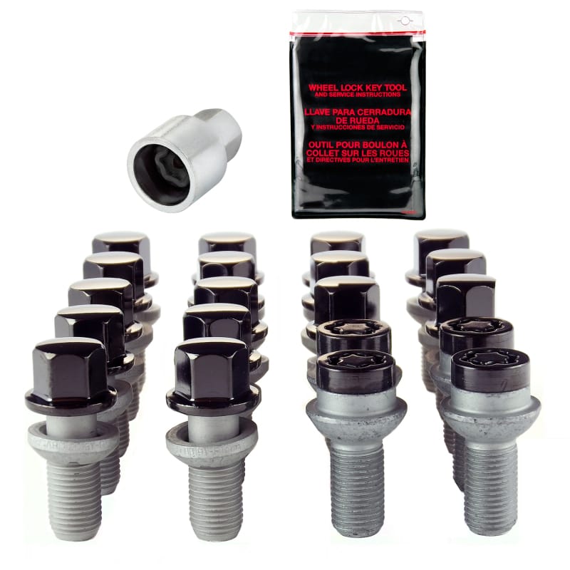 McGard — McGard 5 Lug Hex Install Kit w/Locks (Radius Seat Bolt) M14X1.5 / 17mm Hex / 27.5mm Shank L. - Black
