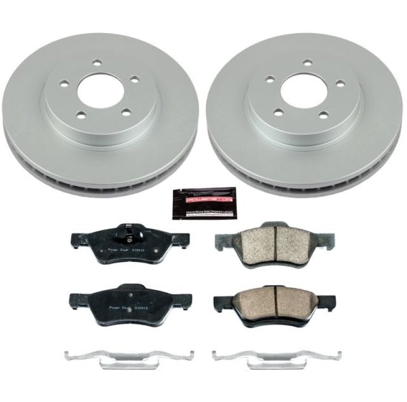 PowerStop — Genuine Geomet Coated Rotor and Low-Dust Ceramic Brake Pad Kit