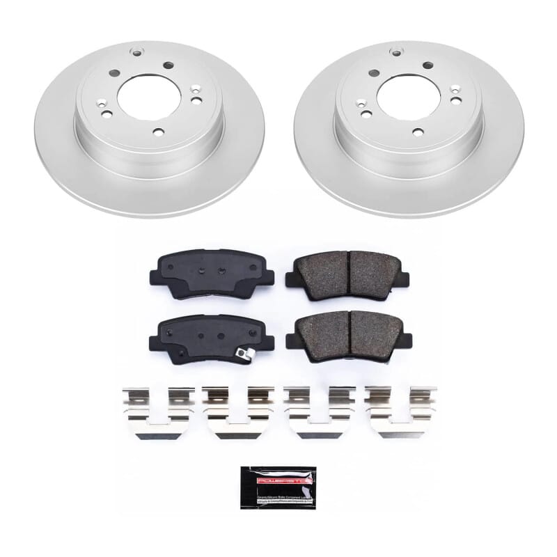 PowerStop — Genuine Geomet Coated Rotor and Low-Dust Ceramic Brake Pad Kit