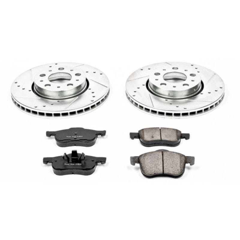 PowerStop — Z23 Daily Driver Carbon-Fiber Ceramic Brake Pad and Drilled & Slotted Rotor Kit