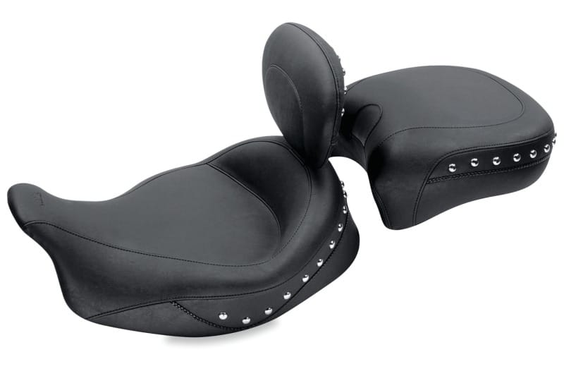Mustang Motorcycle — Mustang 08-21 Harley Electra Glide Std,Rd Glide,Rd King,Str Glide Touring Solo Seat w/Studs -Black