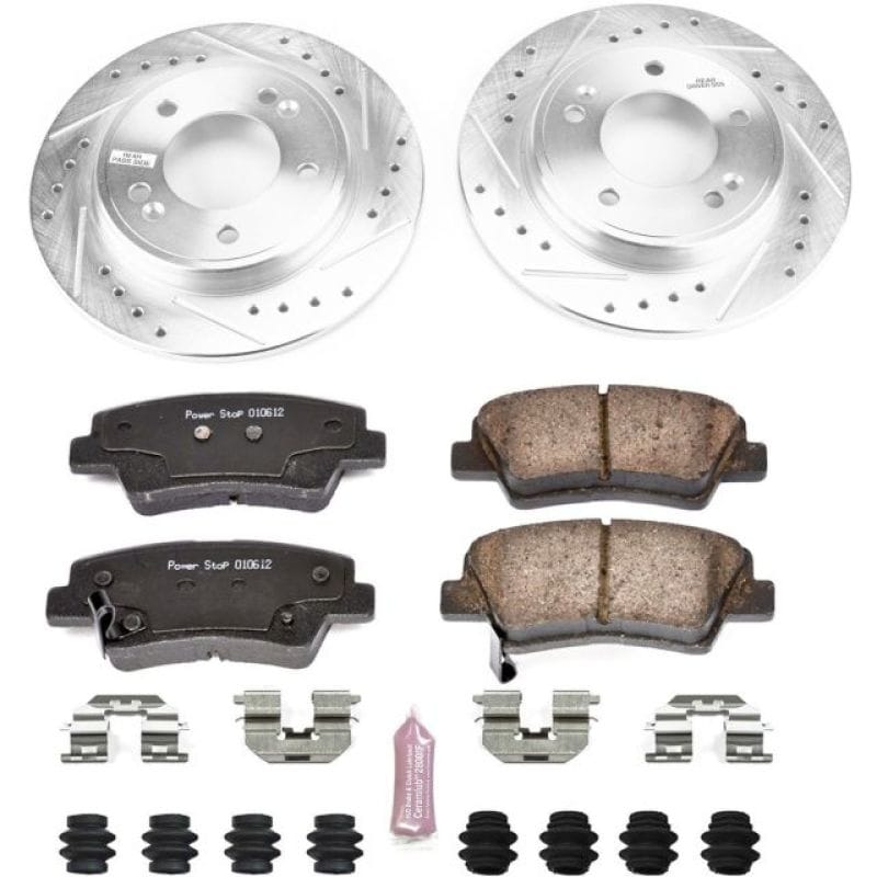 PowerStop — Z23 Daily Driver Carbon-Fiber Ceramic Brake Pad and Drilled & Slotted Rotor Kit